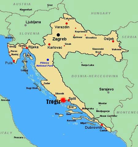 Croatia Map Trogir